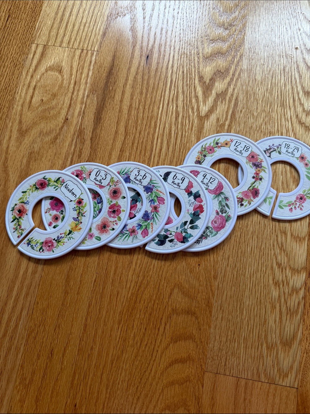 Floral Nursery Closet Dividers - White with Pink Floral Accents
